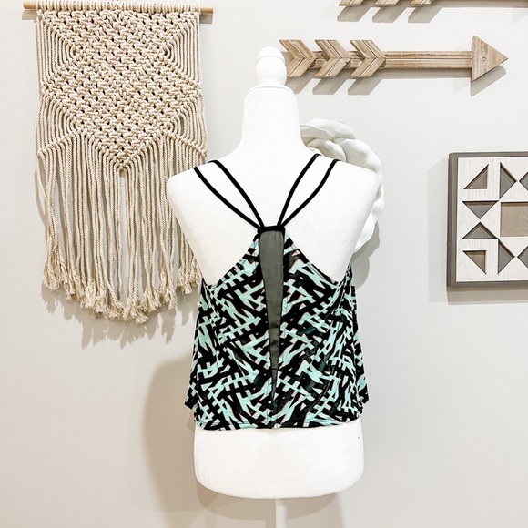 Urban Outfitters Silence + Noise Green Graphic Print Racerback Tank Top Small - Picture 2 of 9